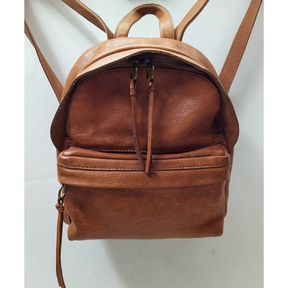 Madewell Brown Leather Zipper Pockets Top handle Backpack main image 12